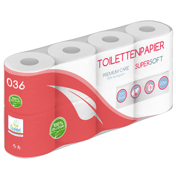 Toilettenpapier 8 Rollen 3lagig