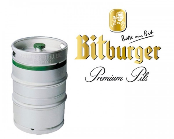 15l fass bitburger preis in english